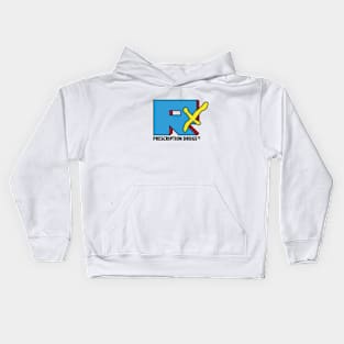 Rx Prescription Drugs Blue Retro Graphic Kids Hoodie